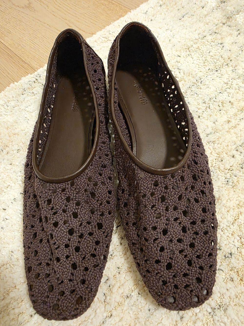Madewell Mylie Crochet Ballet Flats Brown Size 11 - Picture 5 of 7